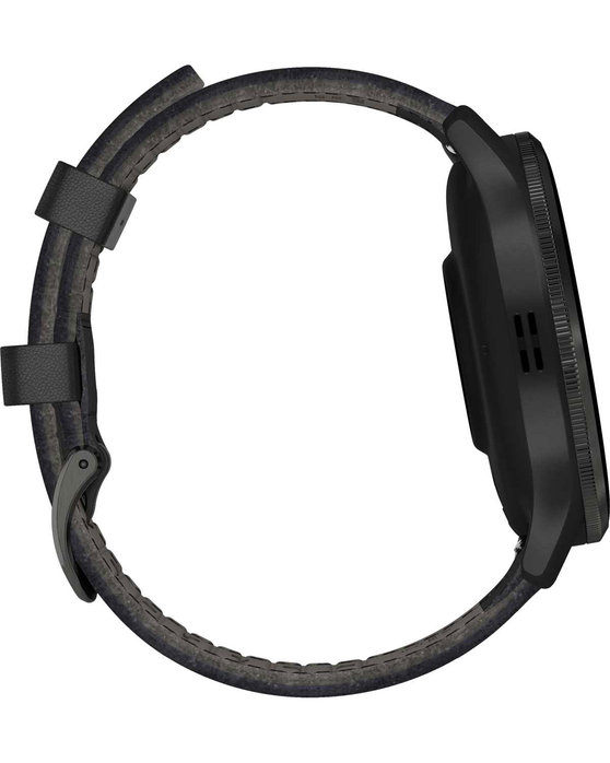 GARMIN Venu 3 Slate Bezel with Black Leather Strap