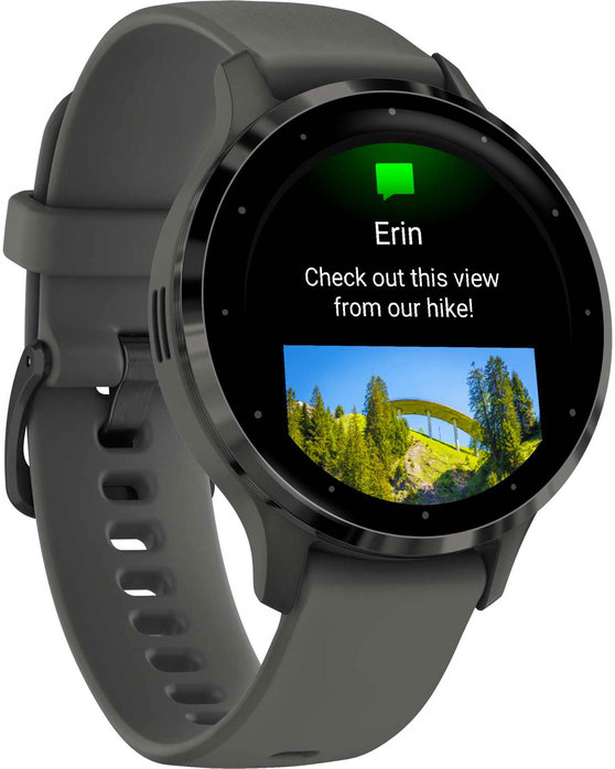 GARMIN Venu 3S Slate Bezel with Pebble Gray Silicone Band