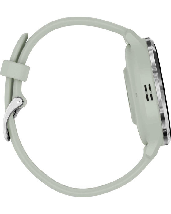 GARMIN Venu 3S Silver Bezel with Sage Gray Silicone Band