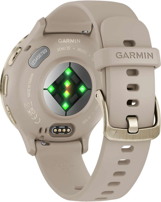 GARMIN Venu 3S Soft Gold Bezel with French Gray Silicone Band