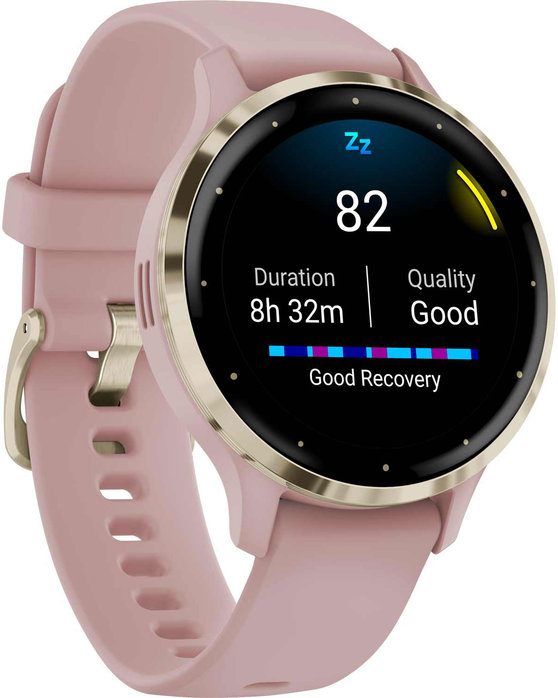 GARMIN Venu 3S Soft Gold Bezel with Dust Rose Silicone Band