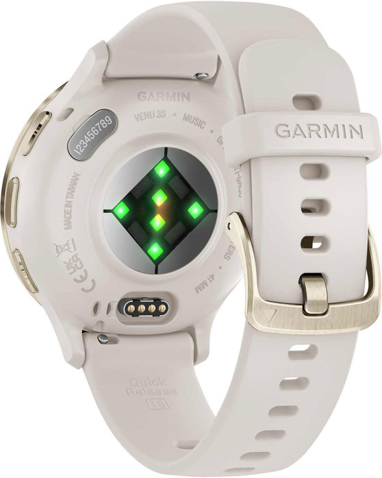 GARMIN Venu 3S Soft Gold Bezel with Ivory Silicone Band