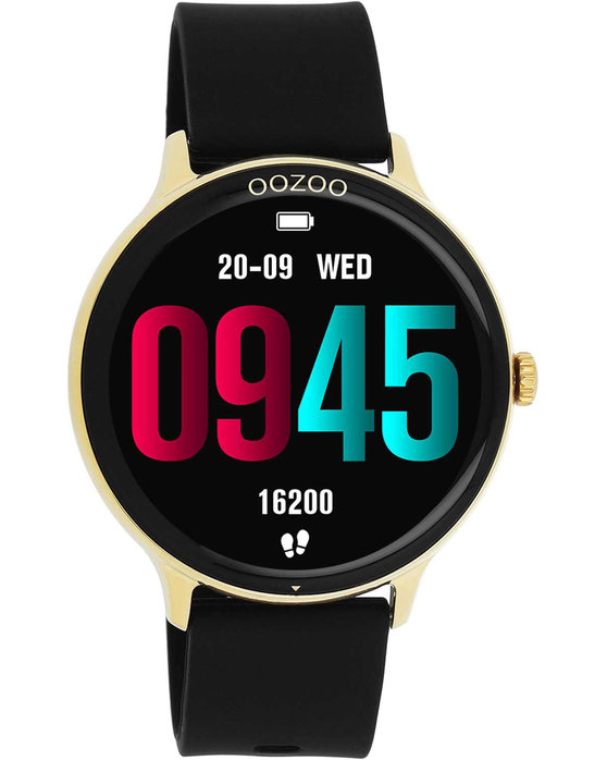 OOZOO Smartwatch Black Silicone Strap