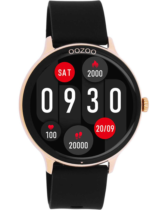 OOZOO Smartwatch Black Silicone Strap