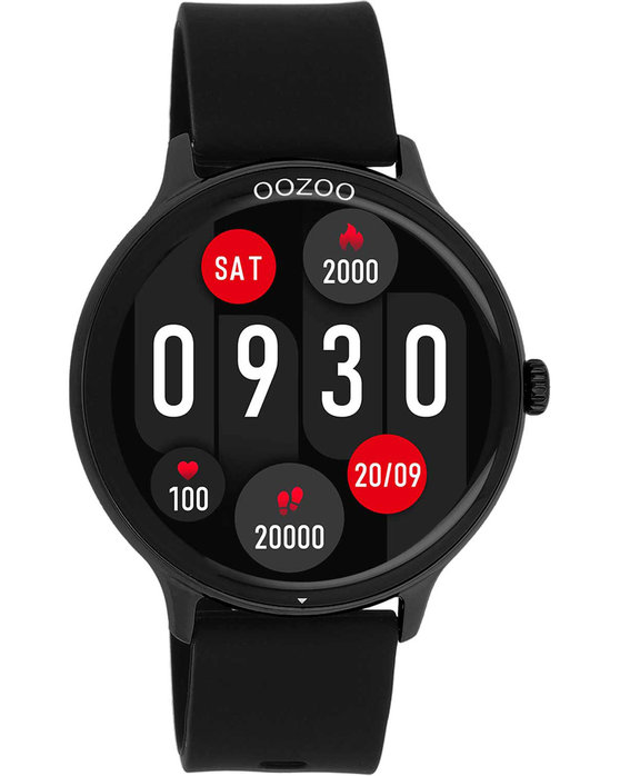 OOZOO Smartwatch Black Silicone Strap