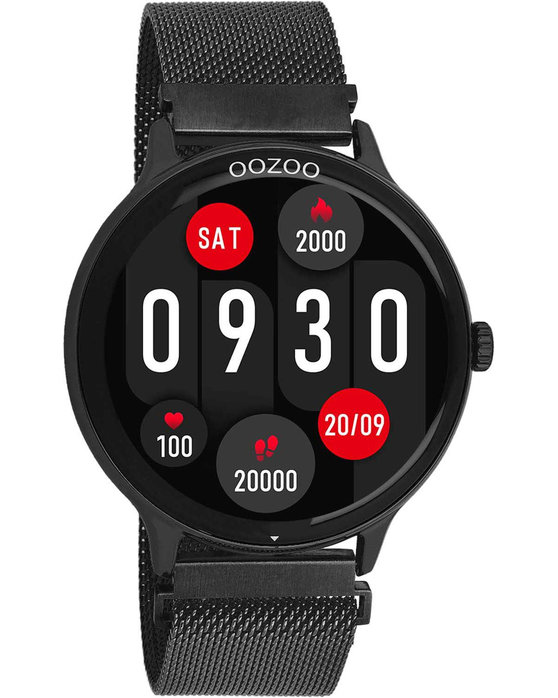 OOZOO Smartwatch Black Stainless Steel Bracelet