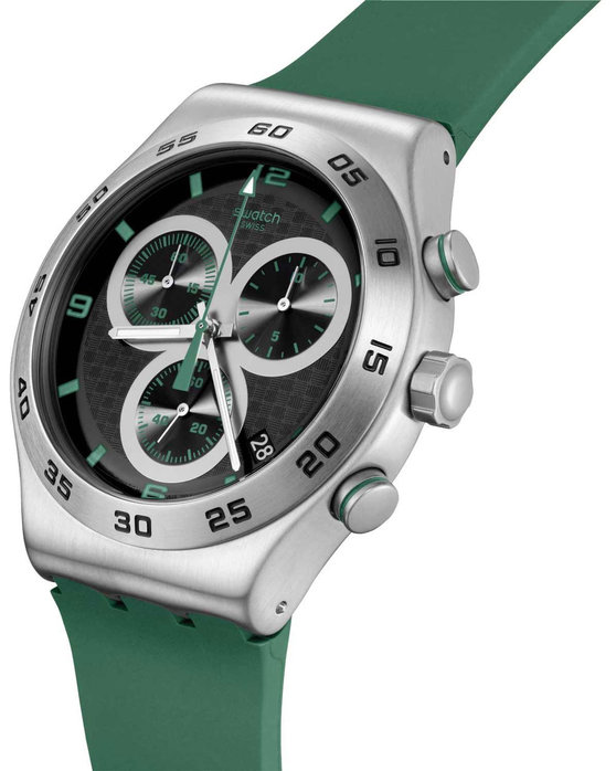 SWATCH Carbonic Green Chronograph with Green Rubber Strap