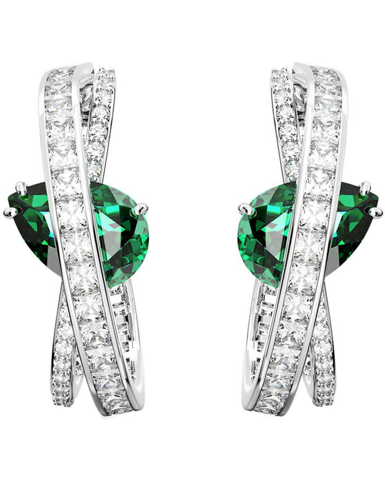 SWAROVSKI Green Hyperbola hoop earrings (mixed cuts)