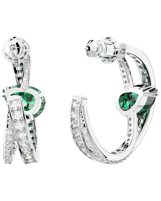 SWAROVSKI Green Hyperbola hoop earrings (mixed cuts)