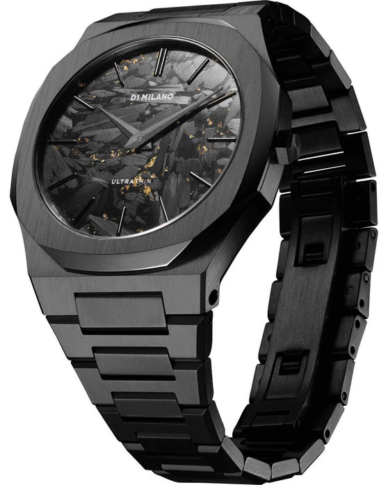 D1 MILANO Ultra Thin Black Stainless Steel Bracelet kosmima.gr