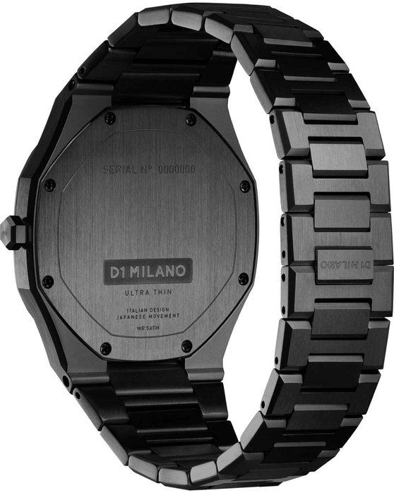 D1 MILANO Ultra Thin Black Stainless Steel Bracelet