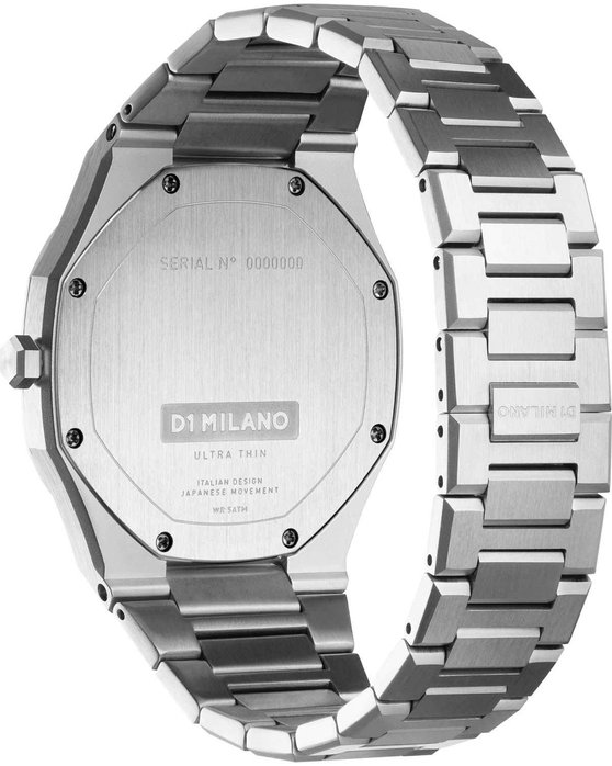 D1 MILANO Ultra Thin Silver Stainless Steel Bracelet