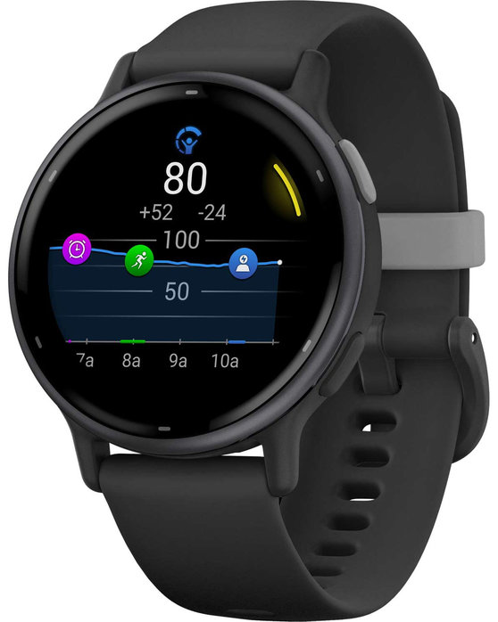 GARMIN Vivoactive 5 Slate Bezel with Black Silicone Band