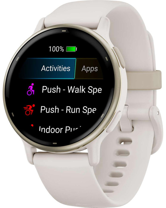 GARMIN Vivoactive 5 Cream Gold Bezel with Ivory Silicone Band