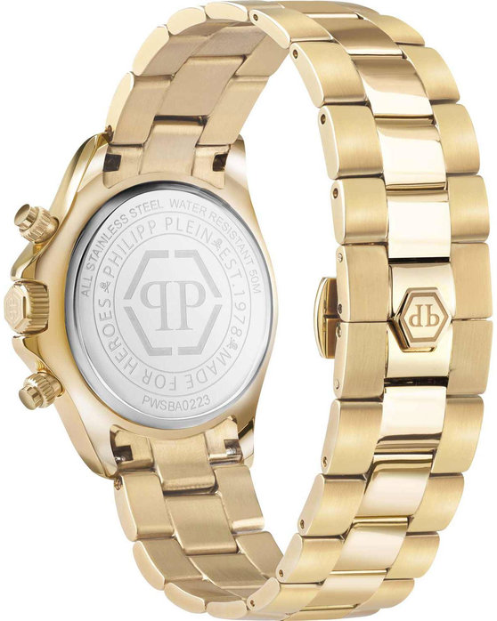 PHILIPP PLEIN Nobile Crystals Chronograph Gold Stainless Steel Bracelet