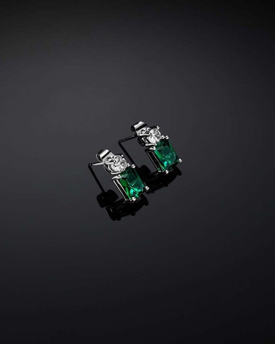Σκουλαρίκια CHIARA FERRAGNI Emerald από επιροδιωμένο κράμα μετάλλων με ζιργκόν