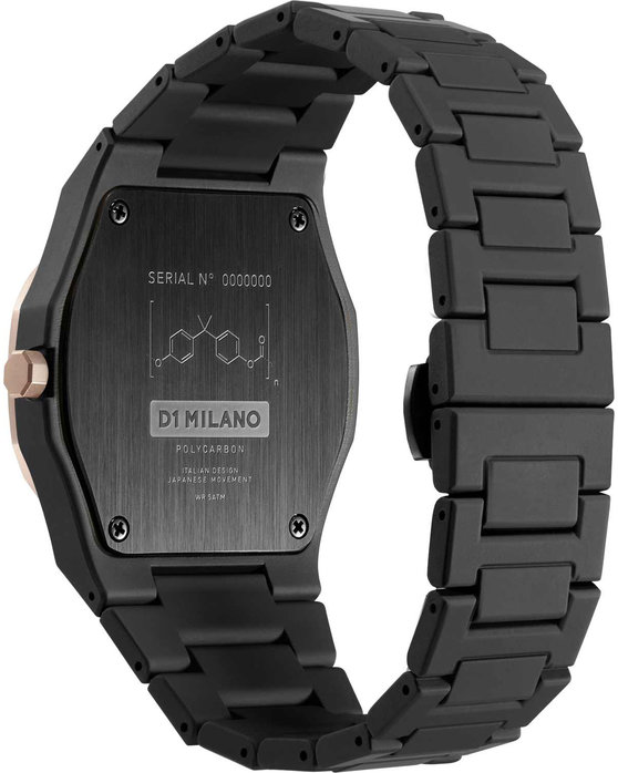 D1 MILANO Polycarbon Enamel Black Polycarbonate Bracelet