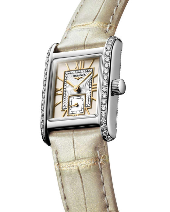 LONGINES Mini DolceVita Diamonds Beige Leather Strap