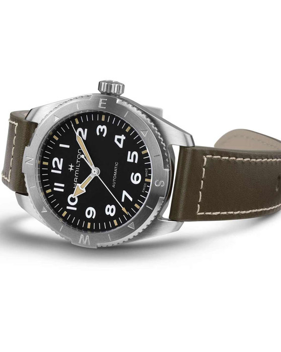 HAMILTON Khaki Field Expedition Automatic Olive Green Leather Strap