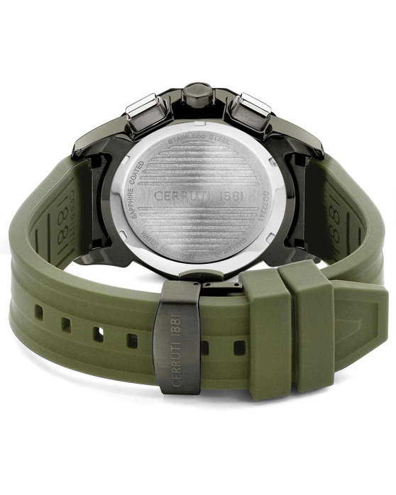 CERRUTI Molveno Dual Time Green Silicone Strap