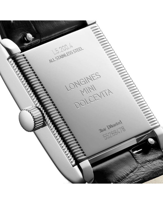 LONGINES Mini DolceVita Black Leather Strap