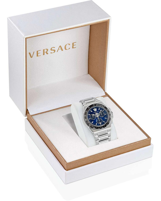 VERSACE Greca Extreme Chronograph Silver Stainless Steel Bracelet