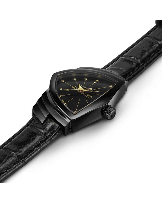 HAMILTON Ventura S Quartz Black Leather Strap