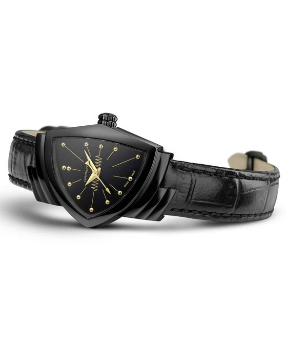 HAMILTON Ventura S Quartz Black Leather Strap