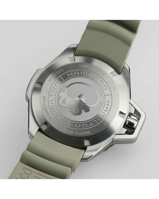 HAMILTON Khaki Navy Frogman Automatic Green Rubber Strap