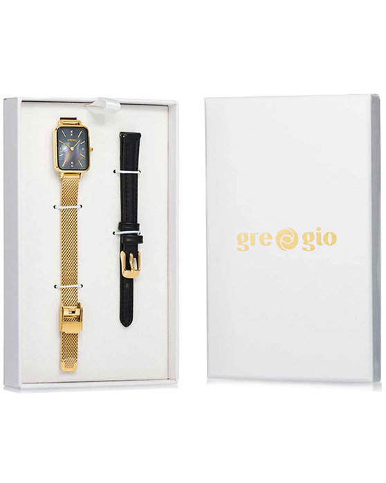 GREGIO Crystals Gold Stainless Steel Bracelet Gift Set