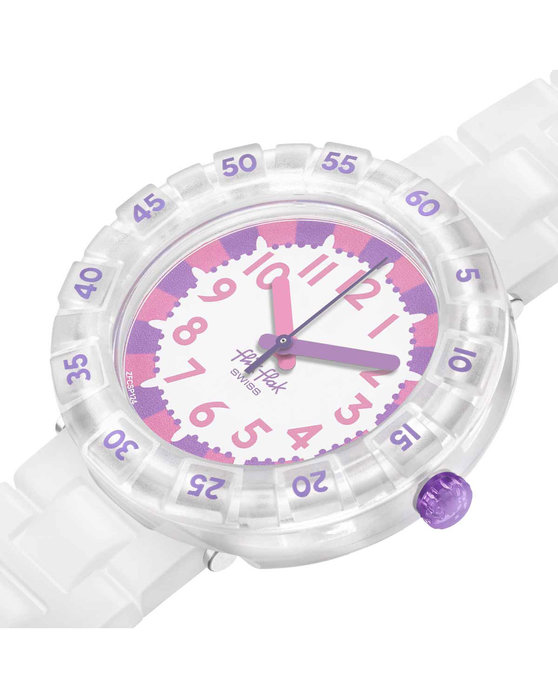 FLIK FLAK Gameland Level Milky with White Silicone Strap