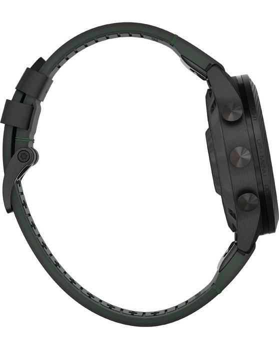 GARMIN MARQ Golfer (Gen 2) Carbon Edition Leather/FKM Hybrid Black/Green Strap