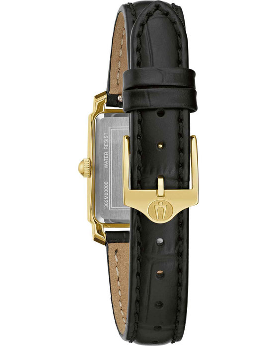 BULOVA Sutton Diamonds Black Leather Strap