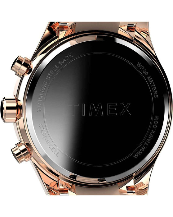 TIMEX Dress Crystals Chronograph Rose Gold Metallic Bracelet