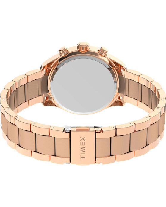 TIMEX Dress Crystals Chronograph Rose Gold Metallic Bracelet