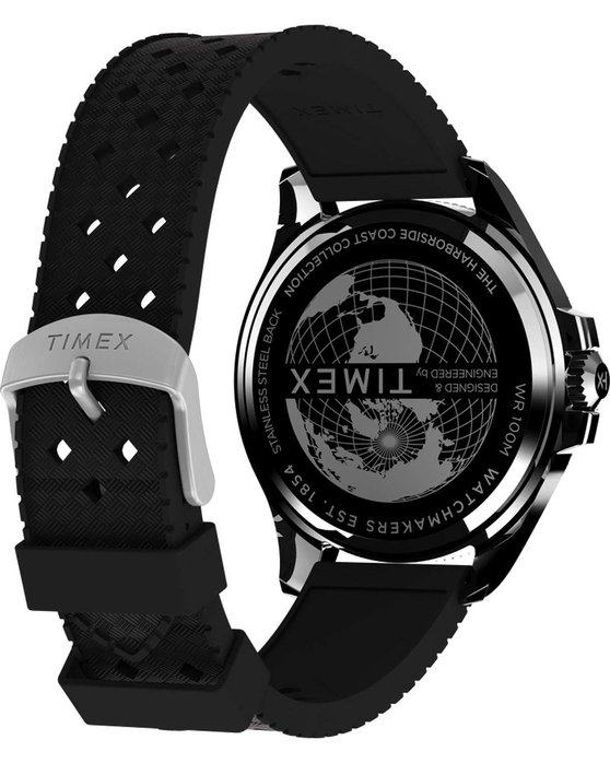 TIMEX Trend Harborside Coast Black Silicone Strap