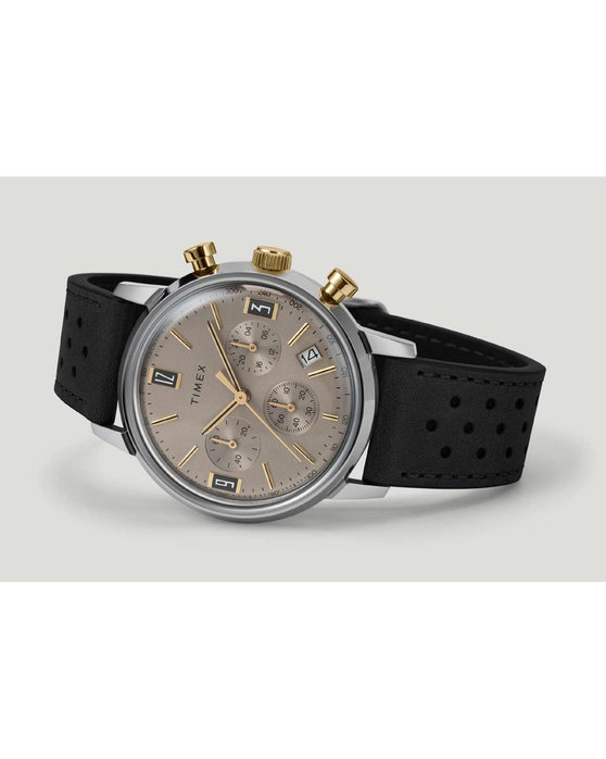 TIMEX Marlin Chronograph Black Leather Strap