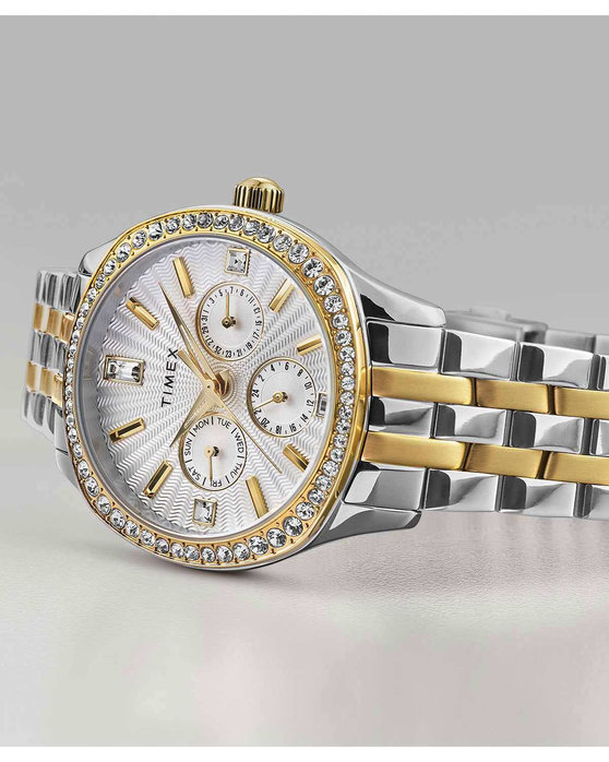 TIMEX Trend Ariana Crystals Two Tone Stainless Steel Bracelet