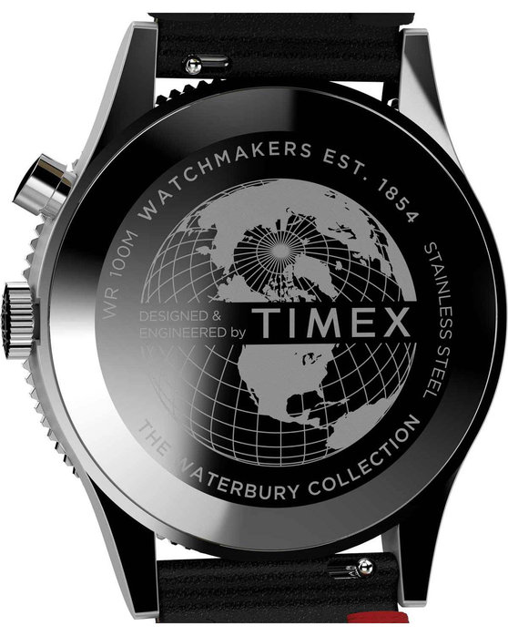 TIMEX Waterbury Traditional GMT Black Leather Strap