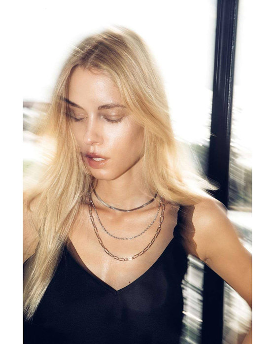 Κολιέ DOUKISSA NOMIKOU Snake Choker Silver Plated Stainless Steel Chain