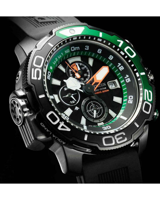 CITIZEN Eco-Drive Divers Chronograph Black Synthetic Strap