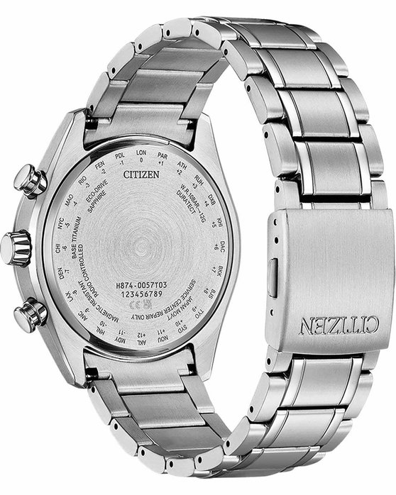 CITIZEN Tsuki-yomi Eco-Drive RadioControlled Silver Titanium Bracelet