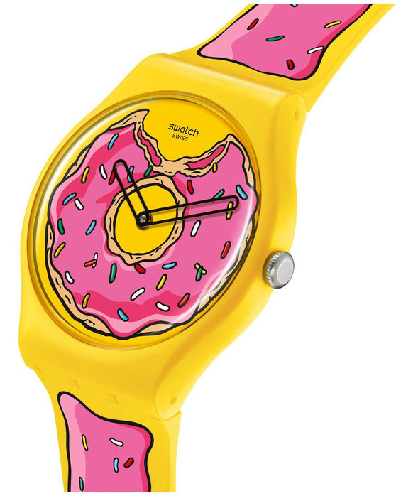 SWATCH Simpsons Seconds Of Sweetness Two Tone Silicone Strap