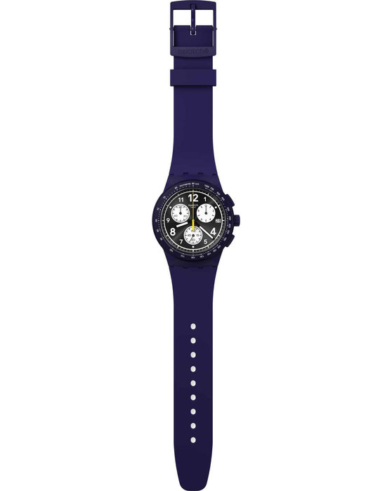 SWATCH Nothing Basic About Blue Chronograph Blue Silicone Strap