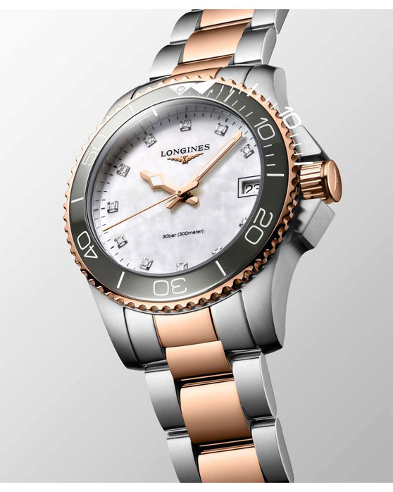 LONGINES HydroConquest Diamonds Two Tone Stainless Steel Bracelet