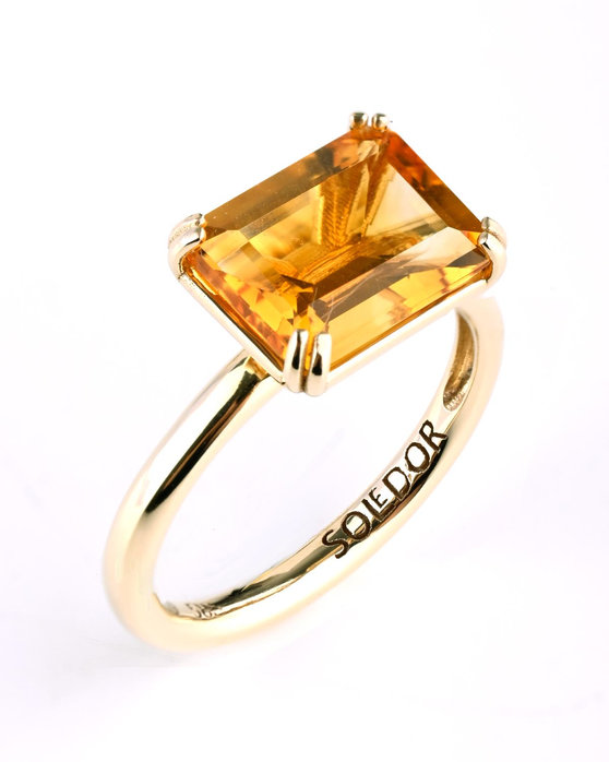 Δαχτυλίδι SOLEDOR από χρυσό 14Κ με κιτρίνη