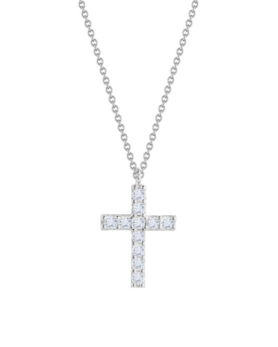 Σταυρός SOLEDOR της σειράς Cross από λευκόχρυσο 14Κ με ζιργκόν