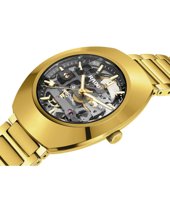 RADO DiaStar Original Skeleton Automatic Gold Stainless Steel Bracelet (R12164153)