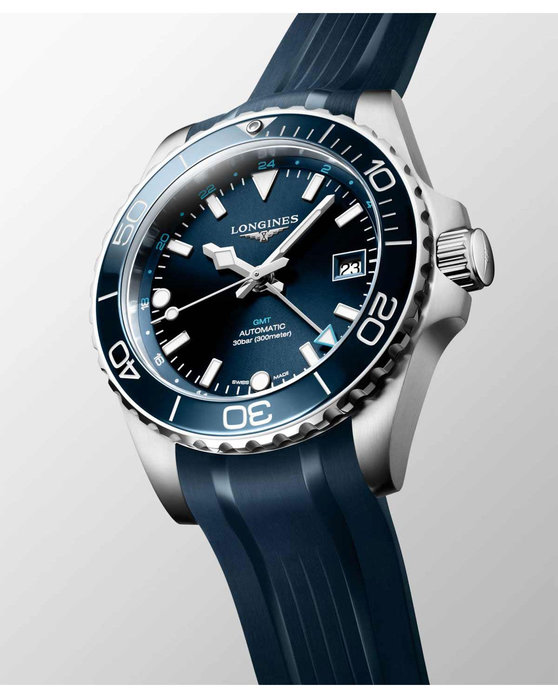 LONGINES HydroConquest Automatic Dual Time Blue Rubber Strap