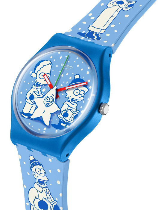 SWATCH Simpsons Tidings of Joy Two Tone Silicone Strap